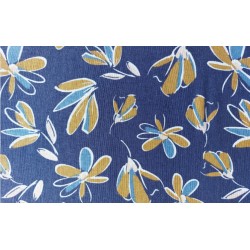 Viscose bleu à fleurs